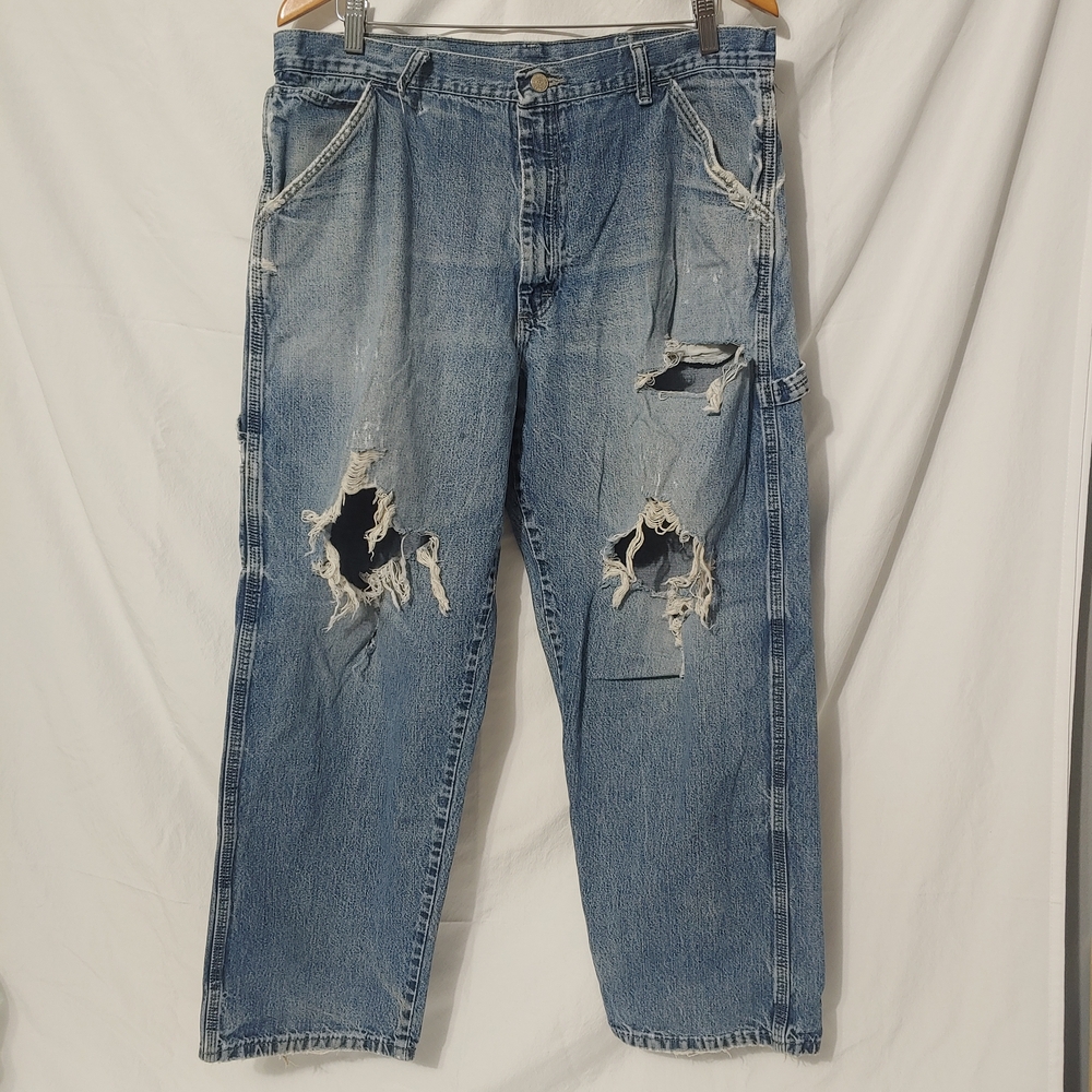 Vintage 90's/Y2K Wrangler Distressed Worn Carpenter Jeans Men's 36X30 Streetwear